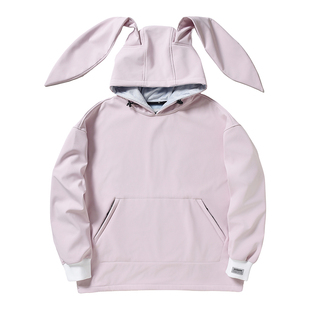 雪比特 可爱卡通兔子单板滑雪服卫衣女款 加厚保暖防风防水雪服