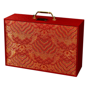 结婚彩礼钱盒子提亲嫁妆订婚陪嫁礼金箱10万20万现金三金聘礼盒子