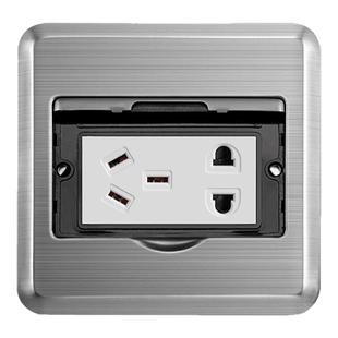 国际电工地插插座隐藏式隐形全铜防水超薄地面盖板五孔网络地插座