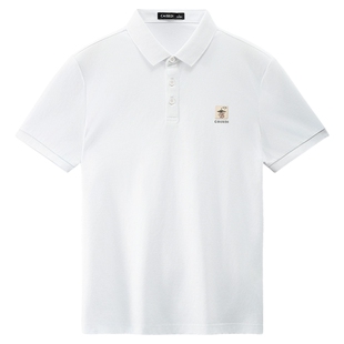 凯施迪男士2025夏季新款合身T恤混纺吸湿透气商务休闲polo衫白色