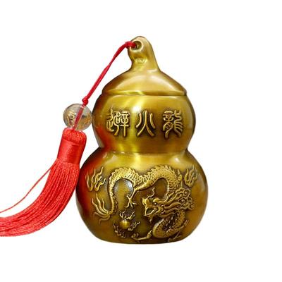黄铜避火龙瓶子厨房西北角化解火烧天门与厕所相对五帝钱葫芦摆件
