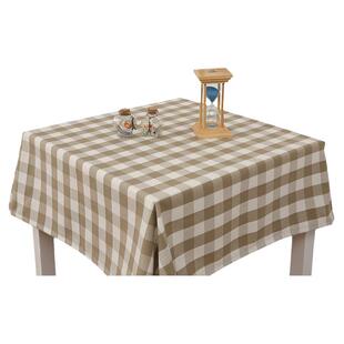 格子棉麻布艺桌布大小格子现代简约野餐网红茶几电视柜台布餐桌布