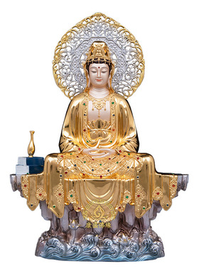 观音菩萨禅思观音供奉铜摆件