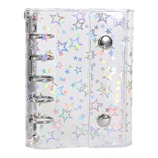 满天星M5双扣三折手账本外壳PVC软壳收纳活页本INS风A8笔记本封套