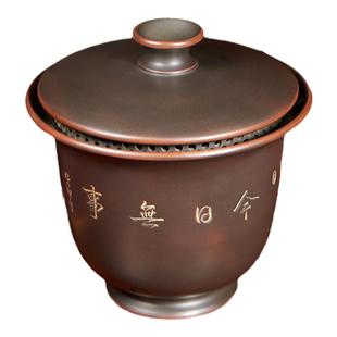 钦州坭兴陶茶壶精品手抓壶纯全手工泡茶壶陶壶全网孔盖碗非紫砂壶