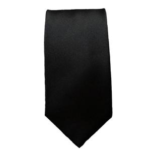 意大利黑色真丝领带男正装商务藏青复古7cm纯手工男士100%桑蚕丝1