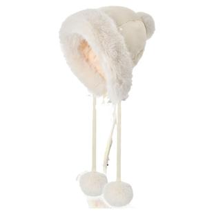 卡蒙可爱毛球防寒保暖护耳帽莫兰迪轻感防风羽绒毛绒雷锋帽大头围