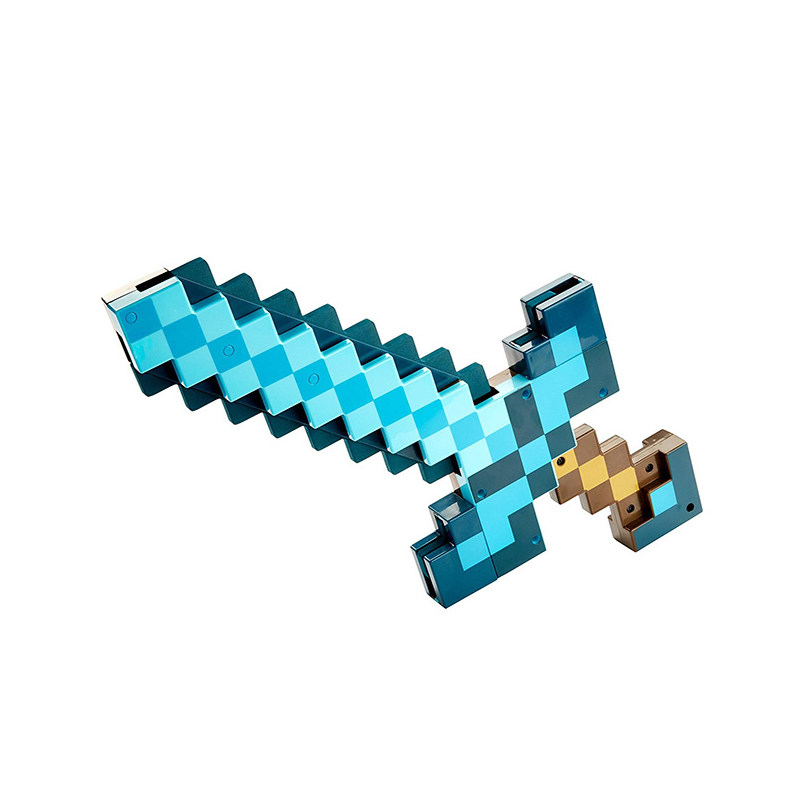 我的世界钻石剑镐二合一武器装备游戏周边玩具mc附魔弓箭模型套装