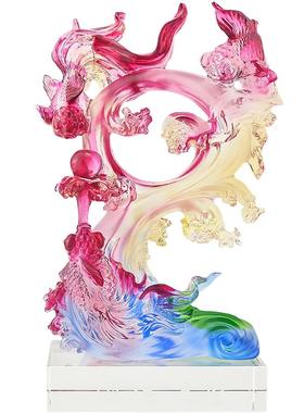 古法琉璃新中式金玉满堂手工艺品