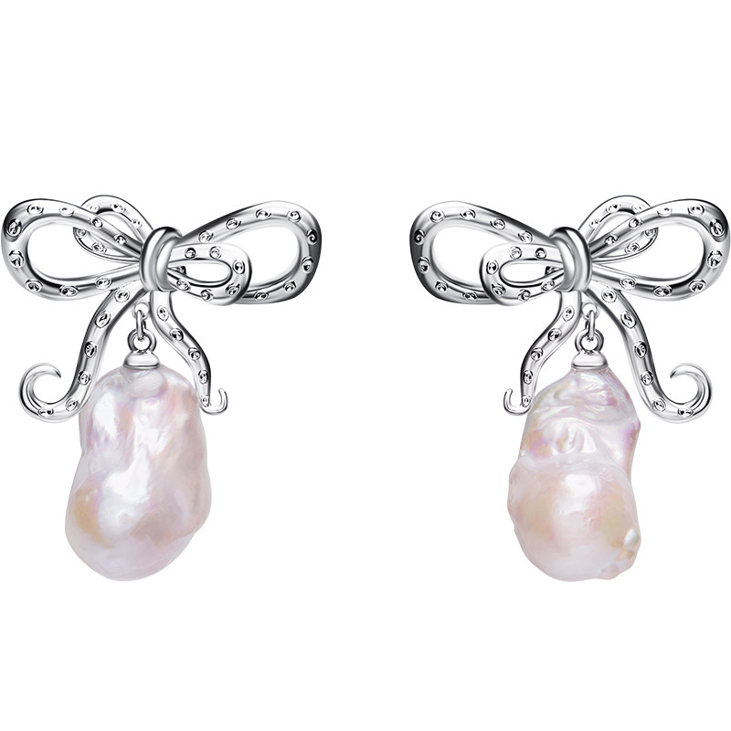 pearlona耳钉夸张巴洛克珍珠新品