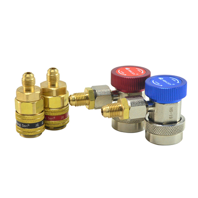 纯黄铜阀体汽车空调加注头鸿森