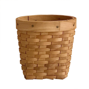 日式复古编织笔筒化妆刷收纳桶学生桌面办公室创意木质文具收纳筒