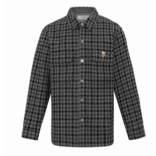 商场款秋男士小香风翻领夹克休闲轻奢千鸟格外套09116P/L6