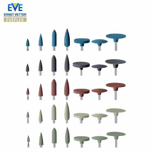 EVE德国硅胶抛光器10个装EVEFLEX带柄系列抛光磨头
