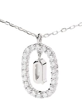 PDPAOLA小众轻奢纯银字母项链女