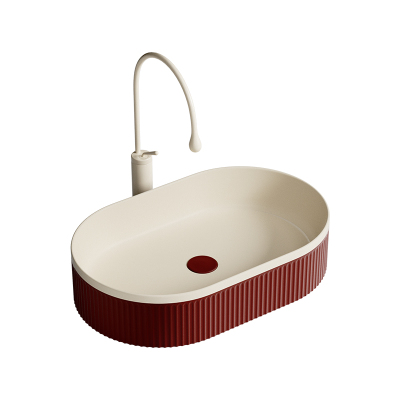 撞色系列洗面台上盆砖红色双拼奶油彩色陶瓷艺术洗漱洗手洗脸面盆