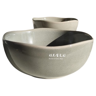 ins风陶瓷轻食碗家用花形碗汤碗釉下彩餐具面碗可微波炉饭碗微瑕