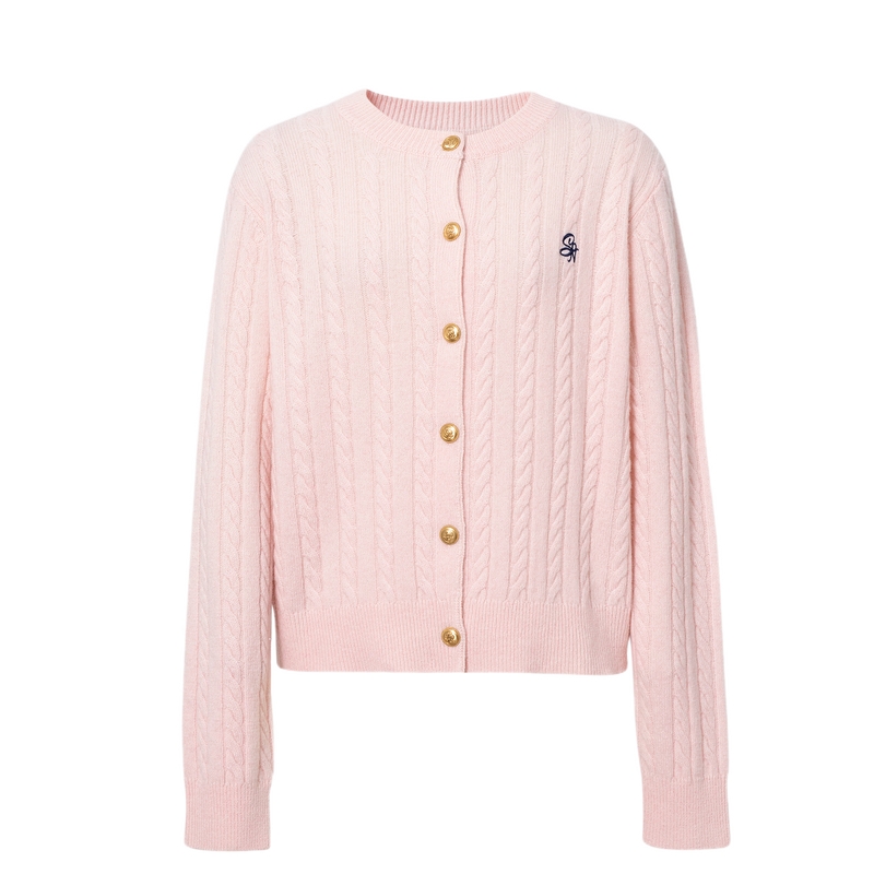 孟子义代言诗凡黎彩点绞花羊毛针织衫25秋冬新款软糯刺绣毛衣外套