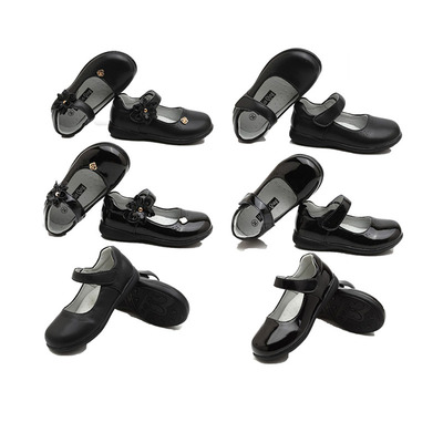 女童黑皮鞋演出鞋花童学院风高中