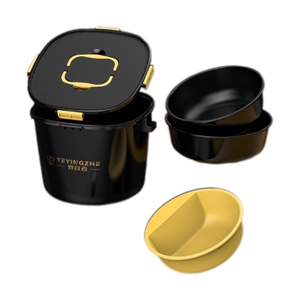 野营者钓鱼开饵桶套装黑坑散炮多功能饵料盆渔具开饵盆拉饵鱼饵桶