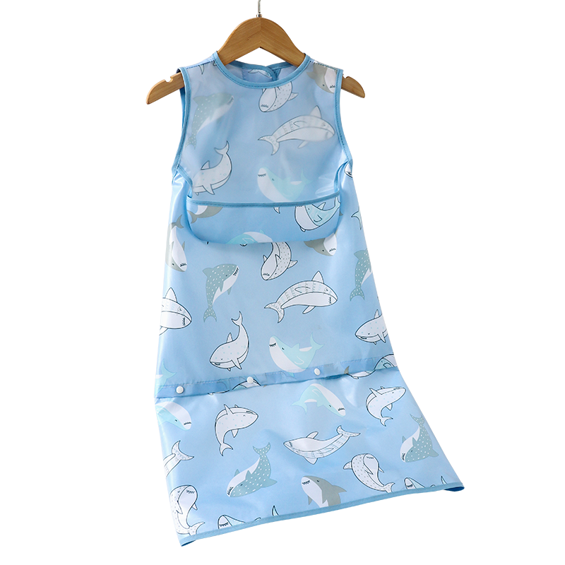 一体式餐椅罩衣宝宝夏天婴儿辅食吃饭无袖围兜儿童防水吃饭反穿衣