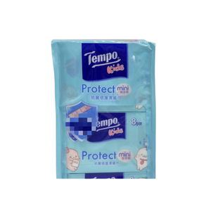 现货!香港进口Tempo得宝小海豹儿童迷你便携消毒湿纸巾6包*8片