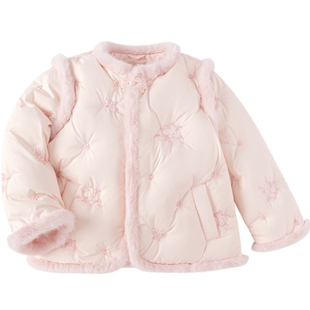 巴拉巴拉女童羽绒服宝宝国风外套冬装新款童装儿童洋气过年拜年服