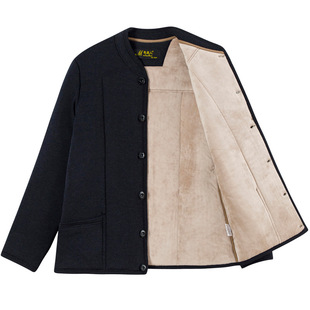 冬季新加厚中老年驼绒棉服爸爸装内穿棉衣居家保暖内胆爷爷小棉袄