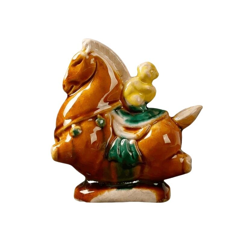 非遗洛阳文创博物馆同款陶瓷马装饰摆件陶瓷小胖马文创生日礼物