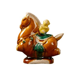 非遗洛阳文创博物馆同款陶瓷马装饰摆件陶瓷小胖马文创生日礼物