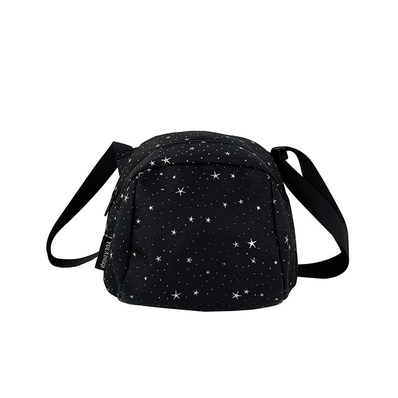 小清新星星帆布斜挎手机包百搭