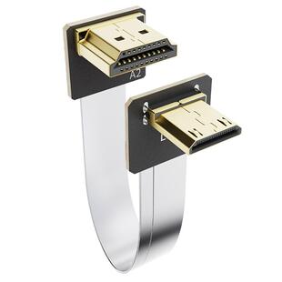 联达科MINI HDMI转hdmi软排线 minihdmi下弯对上弯直角FPC视频线