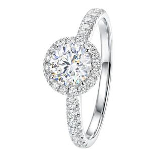 蒂芙星钻 18K金人工培育钻石戒指女设计小众圆围镶钻戒一克拉求婚