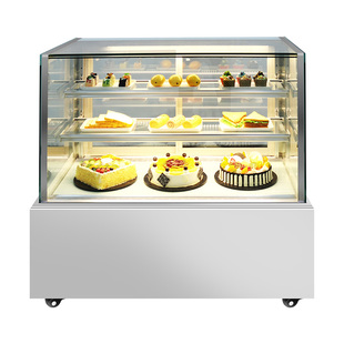 乐创无边框蛋糕展示柜风冷无霜保鲜柜落地式烘焙店直角冷藏西点柜