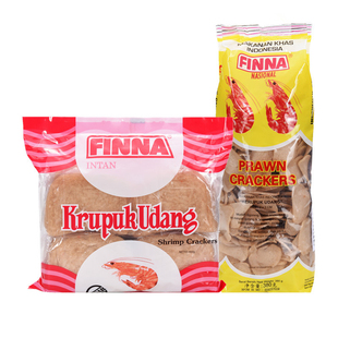 菲那牌印尼大虾片400g进口虾味薯片袋装自己油炸红袋生菲娜龙虾片