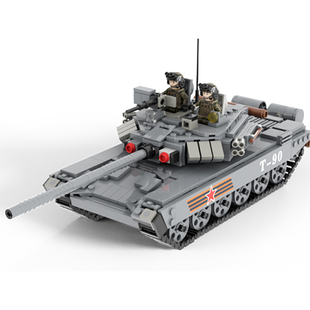 编程遥控俄罗斯T90重型坦克积木模型军事仿真拼装超大型男孩玩具
