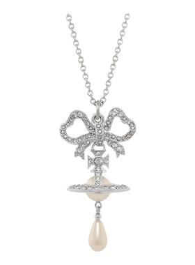 西太后蝴蝶结立体土星珍珠项链女