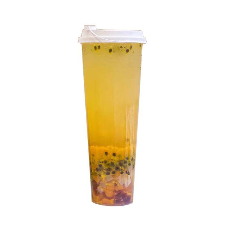 一次性奶茶杯子90口冷饮料水果汁杯网红大容量注塑料杯加厚1000ml