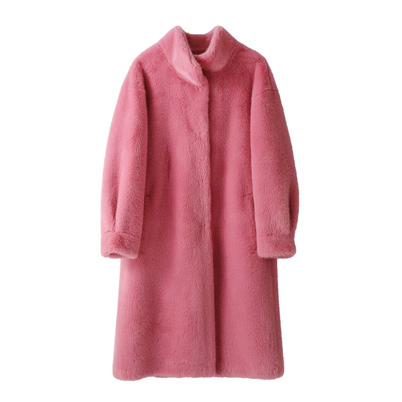 整貂皮小母貂外套女长款过膝皮毛一体水貂毛大衣年轻款海宁皮草冬