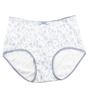 蝶安芬女士内裤100%全棉宽松透气中高腰纯棉包臀印花女生平角裤衩