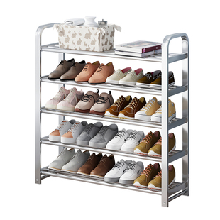 简易鞋架多层家用门口置物架子入户门小窄室内好看不锈钢加粗加厚