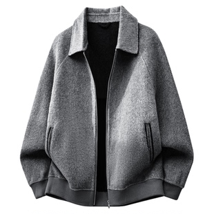 BOBBY ABLEY老钱风100%绵羊毛宽松休闲开衫防风舒适柔软毛呢夹克