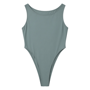 丹诗戈芭蕾舞蹈练功服无袖高开腰高弹连体服女成人瑜伽导师形体服