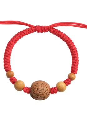 本命年桃核红绳男女宝宝儿童婴儿防惊吓压惊手绳孕妇桃木护身手链