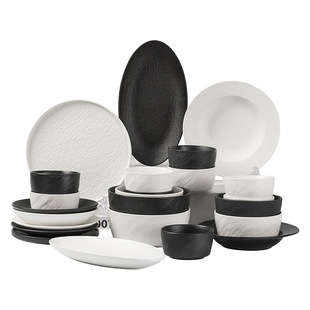 餐具套装2025新款高颜值碗筷碗盘釉下彩陶瓷碗具乔迁碗碟套装家用