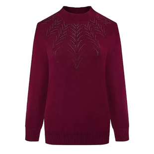 妈妈毛衣女加绒加厚针织衫中老年保暖内搭上衣女秋冬打底衫洋气