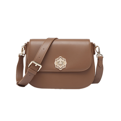 意尔康单肩包棕色百搭