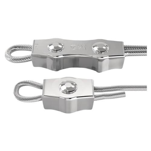 天卓五金304不锈钢钢丝绳单夹双夹卡扣锁扣单卡双卡固定接头M5M10