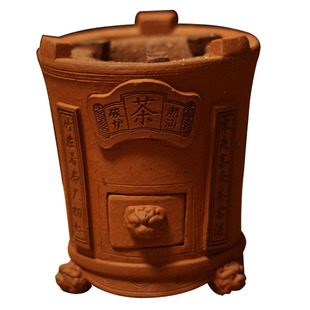 老式纯手工煮烹茶红泥炭炉户外养生朱泥烧水电陶炉家用陶壶小风炉