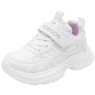 巴布豆童鞋儿童白色运动鞋2026新款春季学生跑步鞋女童百搭小白鞋